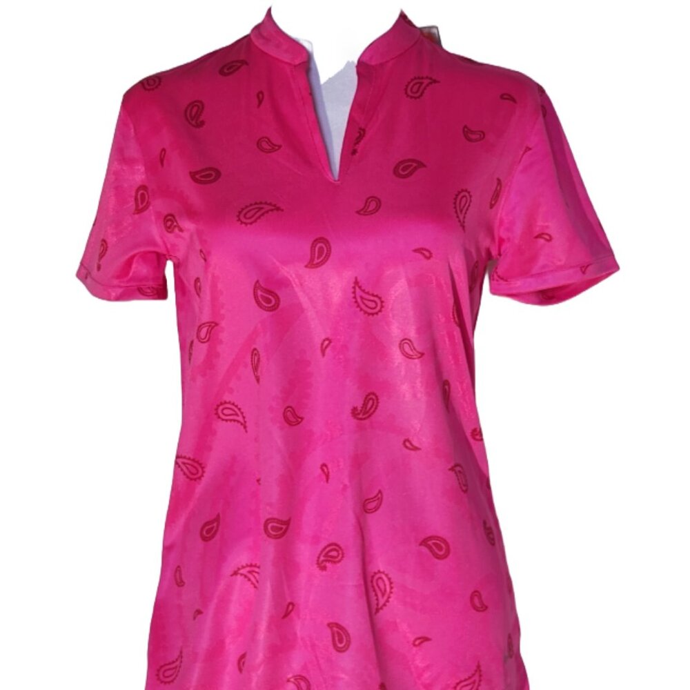 Nike Dri-FIT Pink Paisley Print Woman’s Golf Polo - Size Small (DH1982-642) NWT